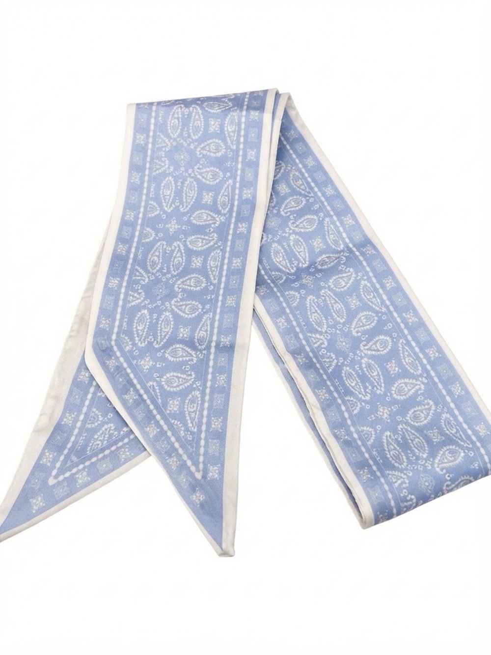 Bag Scarf - Light Blue Paisley